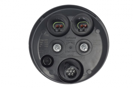 Stop spate stanga/dreapta ECOrotund (LED, 12/24V, cu intermitent, cu stop, lumina de parcare, fara proiector, surub, conector: 2x SuperSeal 2PIN/AMP 7PIN) [1]