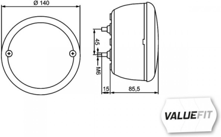 Stop spate stanga/dreapta (LED, 12/24V, cu intermitent, cu stop, lumina de parcare, fara proiector, bolts, numar conexiuni: 4) [1]