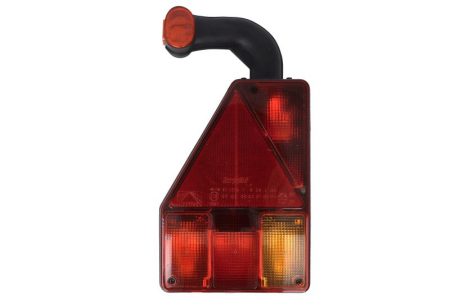 Iluminat auto - Stop spate stanga EARPOINT (24V, cu intermitent, cu far ceață, cu stop, lumină de parcare, reflector triunghiular, cu lampă cu braț extensibil, șuruburi, număr de conexiuni: 5, conector: ASS2 7PIN)