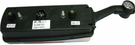 Stop spate stanga ECOPOINT II (24V, reflector triunghiular, cu lampă cu braț prelungitor, conector: 2 x ASS2 2PIN/ASS 7.1 7PIN) potrivit KOGEL [1]