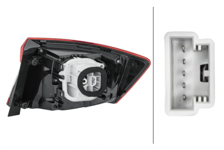 Stop spate stanga potrivit SKODA KAROQ 2017-2021 (exterior, LED/W16W, cu lumina de ceata, lumina de marșarier) [3]
