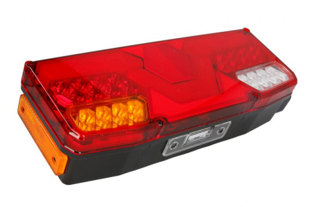 Stop spate stanga (LED, 12/24V, cu intermitent, cu far ceață, lumina de marșarier, cu stop, lumină de parcare, cu iluminare placuta, reflector conector: Side AMP 7PIN Bayonet, 350x131x81) [2]
