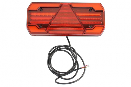 Stopuri - Stop spate stanga (LED, 12/24V, cu intermitent, cu lumina de ceata, cu stop, lumina de parcare, reflector triunghiular, lungime cablu: 2m)