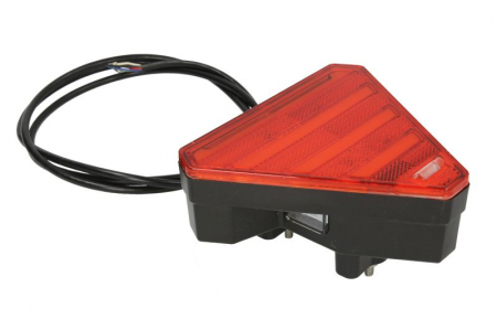 Stop spate stanga (LED, 12/24V, cu intermitent, lumina de marșarier, cu stop, lumina de parcare, cu iluminare placuta, reflector triunghiular, lungime cablu: 0,2m, 163x143x75mm) [2]