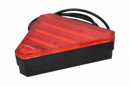 Stop spate stanga (LED, 12/24V, cu intermitent, lumina de marșarier, cu stop, lumina de parcare, reflector triunghiular, indicator dinamic, lungime cablu: 0,2m, 163x143x40mm) [2]