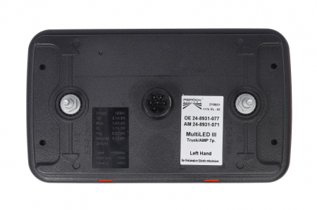 Stop spate stanga MULTILED III (LED, 12/24V, cu intermitent, cu far de ceață, lumina de marșarier, cu stop, lumină de parcare, reflector, conector: AMP 7PIN) potrivit ADR [1]
