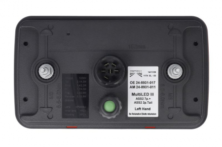 Stop spate stanga MULTILED III (LED, 12/24V, cu intermitent, cu far de ceata, marsarier, cu stop, lumina de parcare, reflector triunghiular, conector: 2x ASS2 2PIN/ASS2 7PIN) potrivit ADR [1]