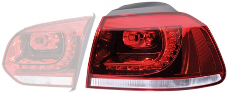 Stopuri - Stop tripla lampa spate dreapta (exterior/LED, Semnalizator alb, culoare sticla: rosu) VW GOLF 2008-2013