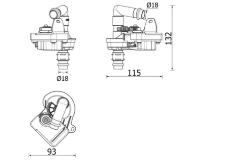 Supapa control agent frigorific (18mm/18mm, lungime: 93mm) potrivit RVI T; VOLVO FH II dupa 2012 [1]