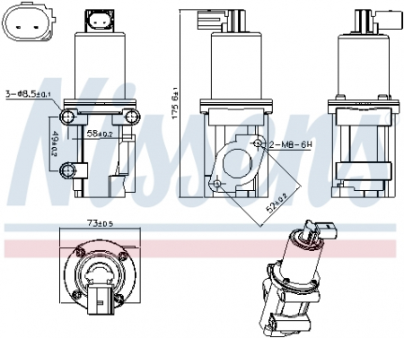 Supapa EGR - Supapa EGR potrivit ALFA ROMEO MITO; FIAT BRAVA, BRAVO I, DOBLO, DOBLO/MINIVAN, IDEA, MAREA, PALIO, PUNTO, SCUDO, STRADA, ULYSSE; LANCIA MUSA, PHEDRA 1.3D-2.2D 10.95-