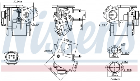 Supapa EGR - Supapa EGR potrivit AUDI A3; SKODA OCTAVIA II; VW EOS, GOLF PLUS V, GOLF V, JETTA III, PASSAT B6, POLO, TOURAN 1.4/1.6 02.02-10.10
