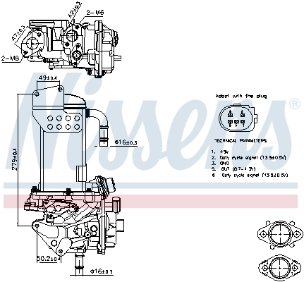 Supapa EGR - Supapa EGR potrivit AUDI A4 ALLROAD B8, A4 B8, A5, A6 C7, Q5; SEAT EXEO, EXEO ST 2.0D 11.07-09.18