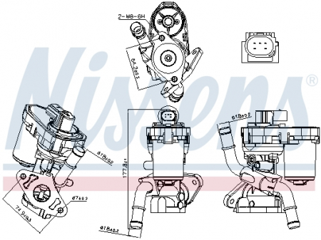 Supapa EGR - Supapa EGR potrivit FIAT DUCATO; FORD TRANSIT, TRANSIT TOURNEO 2.2D-3.2D 04.06-