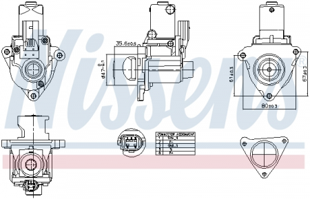 Supapa EGR potrivit HYUNDAI GRAND SANTA FÉ, IX35, SANTA FÉ II, SANTA FÉ III, SANTA FÉ III/SUV, SANTA FÉ II/SUV; KIA CARNIVAL III, SORENTO II, SORENTO II/SUV, SPORTAGE III 2.0D/2.2D 11.05- [3]