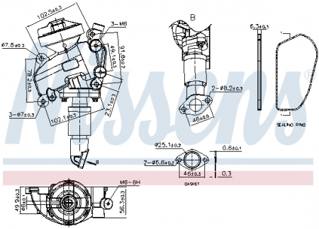 Supapa EGR potrivit MERCEDES SPRINTER 2-T (B901, B902), SPRINTER 3-T (B903), SPRINTER 4-T (B904), V (638/2), VITO (W638) 2.1D/2.2D 02.99-05.06 [2]