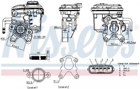 Supapa EGR potrivit RVI MASCOTT, MAXITY; NISSAN CABSTAR, NT400 CABSTAR, PATROL GR V; RENAULT MASTER PRO 2.5D/3.0D 05.00- [3]