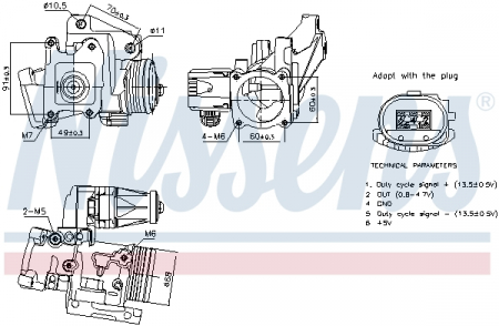 Supapa EGR - Supapa EGR potrivit VOLVO C30, C70 II, S40 II, S60 II, S80 II, V40, V50, V60 I, V70 III, XC60 I, XC70 II 2.0D/2.4D/2.4DH 03.06-