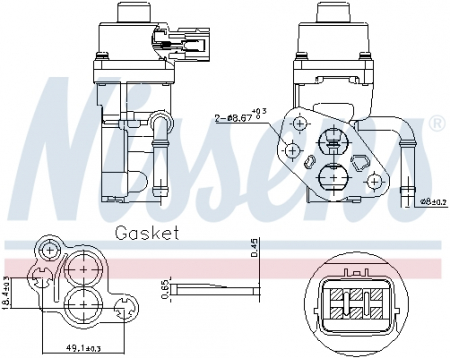 Supapa EGR - Supapa EGR potrivit VOLVO C30, S40 II, S80 II, V50, V70 III; FORD C-MAX, FIESTA V, FOCUS C-MAX, FOCUS I, FOCUS II, GALAXY II, GALAXY MK II, KUGA II, MAVERICK, MONDEO II, MONDEO III 1.8-2.5 08.96-