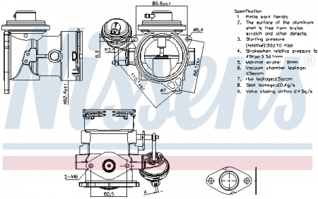 Supapa EGR - Supapa EGR potrivit VW MULTIVAN V, TRANSPORTER V 2.5D 04.03-11.09