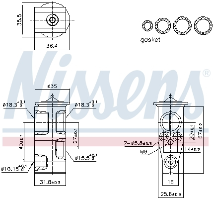 Supapa expansiune clima potrivit DAIHATSU CHARADE VIII; LEXUS CT, HS; SUBARU TREZIA; TOYOTA AURIS, AVENSIS, CAMRY, COROLLA, HIACE / COMMUTER V, HIACE V, IQ, RAV 4 III, RAV 4 IV 1.0-3.5 dupa 2004 [1]