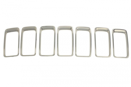 Suporti - Suport grila radiator fata (crom satinat; set, plastic) potrivit JEEP GRAND CHEROKEE IV dupa 2013