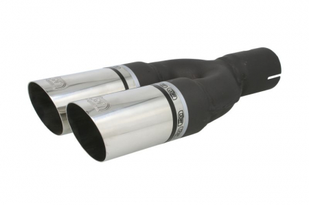 Teava evacuare sport dublu esapament rotund otel inoxidabila diametru 60mm, lungime 220mm, diametru  montaj 55mm [2]