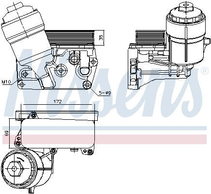 Radiator ulei - Termoflot potrivit VW CALIFORNIA T5 CAMPER, MULTIVAN T5, TOUAREG, TRANSPORTER T5 2.5D 01.03-05.10