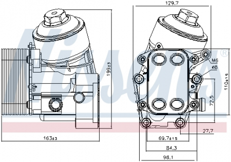 Termoflot radiator ulei (110x60x163) SEAT IBIZA IV, IBIZA IV ST; SKODA FABIA II, ROOMSTER, ROOMSTER PRAKTIK; VW POLO 1.2D dupa 2009