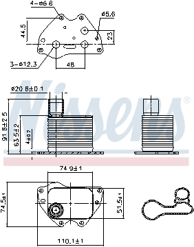 Termoflot radiator ulei (110x75x64; cu garnitura) CHEVROLET AVEO, CRUZE, ORLANDO, TRAX; OPEL ADAM, ASTRA J, ASTRA J GTC, CASCADA, CORSA D, CORSA E, INSIGNIA A, MERIVA B 1.4/1.4LPG dupa 2009