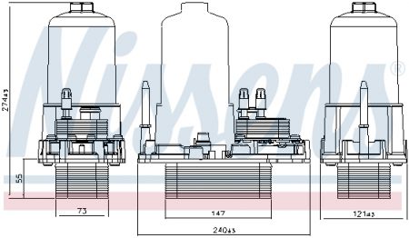 Piese Auto - Termoflot radiator ulei (147x73x55) CITROEN C5 III, C6; JAGUAR S-tip, XF, XJ; LAND ROVER DISCOVERY III, DISCOVERY IV, RANGE ROVER SPORT; PEUGEOT 407, 407 SW, 607 2.7D dupa 2004
