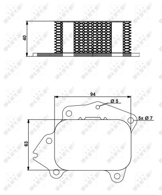 Termoflot radiator ulei (65x42x95) VOLVO C30, S40 II, S60 II, S80 II, V40, V50, V60 I, V70 III; CITROEN BERLINGO, C1, C2, C2 ENTERPRISE, C3 I, C3 II, C3 PICASSO, C3 PLURIEL, C4, C4 I, DS3, NEMO 1.4D/1