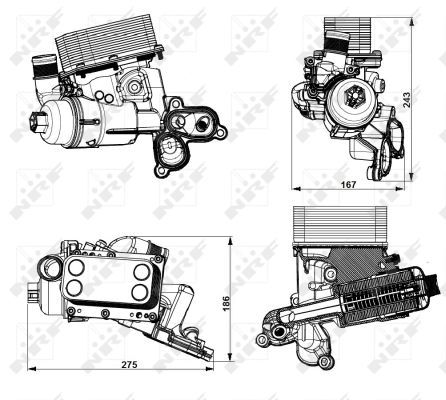 Radiator ulei - Termoflot radiator ulei potrivit NISSAN PRIMASTAR, QASHQAI I, X-TRAIL; OPEL VIVARO A; RENAULT ESPACE IV, GRAND SCENIC II, GRAND SCENIC III, KOLEOS I, LAGUNA 2.0D - (69x57x139, cu capac filtru ulei; cu
