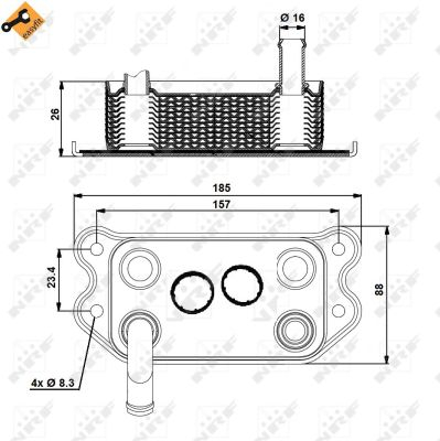 Radiator ulei - Termoflot radiator ulei potrivit VOLVO C70 I, S60 I, S70, S80 I, V70 I, V70 II, XC70 CROSS COUNTRY, XC90 I 2.0-3.0 1995-2014 - (80x50x142, cu garnitura)