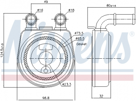 Racire - Termoflot radiator ulei (automatic/manual; cu garnitura) CITROEN BERLINGO, XSARA; PEUGEOT 206, 306, PARTNER, PARTNERSPACE 1.9D/2.0 intre 1996-2015