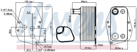 Termoflot radiator ulei BMW Seria 1 (E87), 3 (E46), 3 (E90), 3 (E91), 5 (E60), 5 (E61), X3 (E83) 2.0D intre 2001-2012