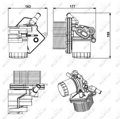 Radiator ulei - Termoflot radiator ulei potrivit FORD TOURNEO CUSTOM V362, TRANSIT, TRANSIT CUSTOM V362, TRANSIT TOURNEO, TRANSIT V363 2.2D dupa 2006 - (cu capac filtru ulei)