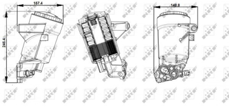 Radiator ulei - Termoflot radiator ulei potrivit RENAULT ESPACE III, MASTER II, TRAFIC II 2.2D/2.5D dupa 2000 - (cu capac filtru ulei)