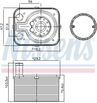 Termoflot radiator ulei (cu garnitura) AUDI A2, A3, A4, A4 ALLROAD, A5, A6, A8, Q5, Q7, TT; FORD GALAXY; SEAT ALTEA, ALTEA XL, CORDOBA, EXEO, EXEO ST, LEON, TOLEDO II 1.4D-3.6 dupa 1997