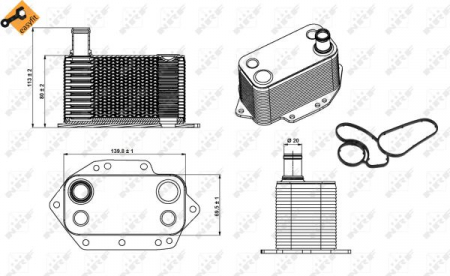 Termoflot radiator ulei (cu garnitura) BMW Seria 3 (E46), 3 (E90), 3 (E91), 3 (E92), 3 (E93), 5 (E60), 5 (E61), 6 (E63), 6 (E64), 7 (E65, E66, E67), X3 (E83), X5 (E53), X5 (E70), X6 (E71, E72) 2.5D/3.