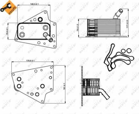 Radiator ulei - Termoflot radiator ulei potrivit FIAT CROMA; OPEL ASTRA H, ASTRA H GTC, ZAFIRA / ZAFIRA FAMILY B; SAAB 9-3 1.9D dupa 2004 - (cu garnitura)