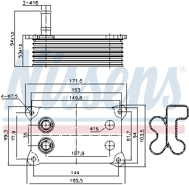 Termoflot radiator ulei (cu garnitura) FORD MONDEO III, TRANSIT; JAGUAR X-tip; LAND ROVER DEFENDER 2.0D/2.2D/2.4D intre 2000-2016