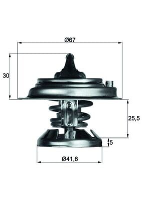 Termostat lichid racire (75°C) potrivit MERCEDES 124 T-MODEL (S124), 124 (W124), 190 (W201), C T-MODEL (S202), C (W202), E T-MODEL (S124), E T-MODEL (S210), E (W124), E (W210) 2.0D-3.4D 08.83- [1]