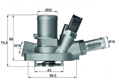 Termostat lichid racire (80°C, in carcasa) potrivit ABARTH GRANDE PUNTO; ALFA ROMEO MITO; FIAT BRAVO II, DOBLO, DOBLO CARGO, GRANDE PUNTO, LINEA; LANCIA DELTA III 1.4/1.4CNG/1.4LPG 05.07- [3]