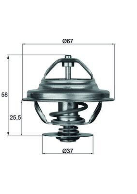 Termostat lichid racire (80°C) potrivit BMW 3 (E21), 3 (E30), 5 (E12), 5 (E28), 5 (E34), 6 (E24) 2.0-3.5 03.72-06.93 [1]