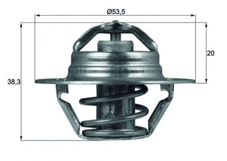 Termostat lichid racire (82°C) potrivit VOLVO 340-360, 440, 460, 480; CITROEN AX, BERLINGO, BERLINGO/MINIVAN, BX, C15, C15/MINIVAN, EVASION, JUMPER I, LNA, VISA, XANTIA, XM 0.6-4.2 10.72-03.09 [0]