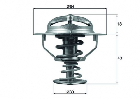 Termostat - Termostat lichid racire (82°C) potrivit VOLVO S80 II, XC90 I; CHRYSLER CIRRUS, SEBRING, STRATUS; DODGE STRATUS; HONDA CR-V III; HYUNDAI COUPE II, EQUUS / CENTENNIAL 2.0-5.6 08.92-