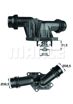 Termostat - Termostat lichid racire  (85°C, cu carcasa) BMW Seria 3 (E46), 5 (E39) 2.0D intre 1998-2003