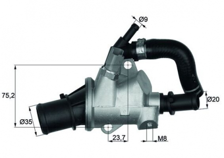 Termostat lichid racire (88°C, in carcasa) potrivit ALFA ROMEO 147, GT; FIAT BRAVO II, STILO; LANCIA THESIS 1.4/1.9D/2.4D 11.02-12.14 [2]