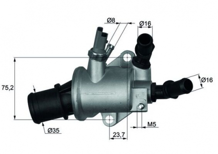 Termostat - Termostat lichid racire (88°C, in carcasa) potrivit ALFA ROMEO 159, BRERA; CADILLAC BLS; FIAT CROMA, CROMA/KOMBI, GRANDE PUNTO, SEDICI; OPEL ASTRA F, ASTRA H, ASTRA H GTC 1.8-2.2 03.92-