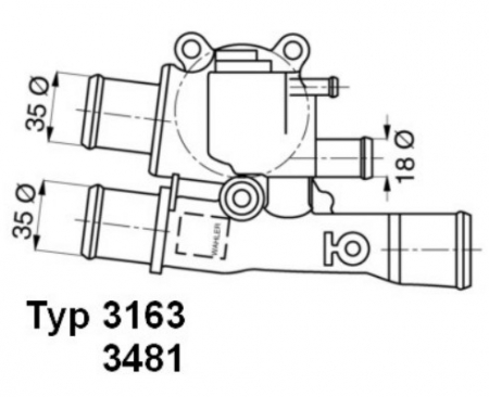 Termostat lichid racire (88°C, in carcasa) potrivit FIAT BRAVA, BRAVO I, MAREA, PALIO 1.6/1.6CNG 10.95-10.02 [2]